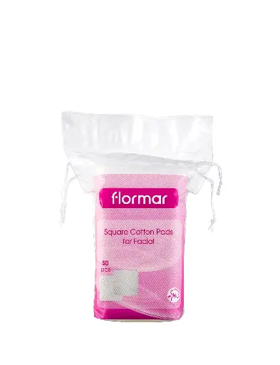 [8690604175048] FLORMAR SQUARE COTTON PADS FOR FACIAL